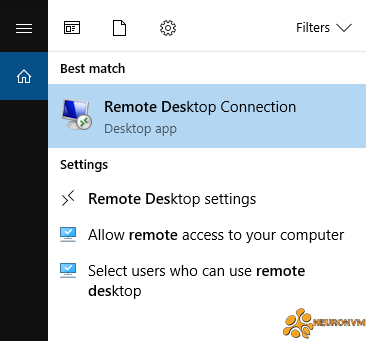 Remote destktop connection