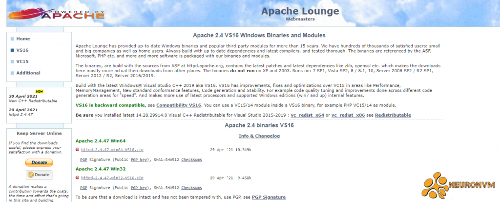 how to download apache