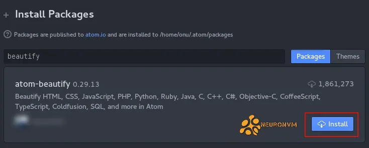 Atom install packages