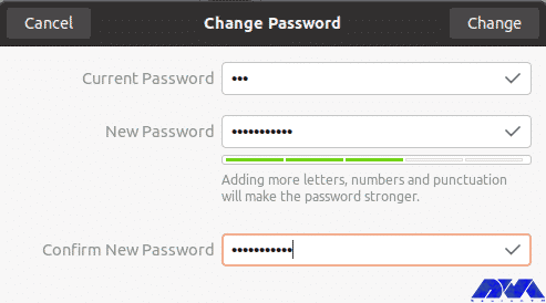 Change user password via UI