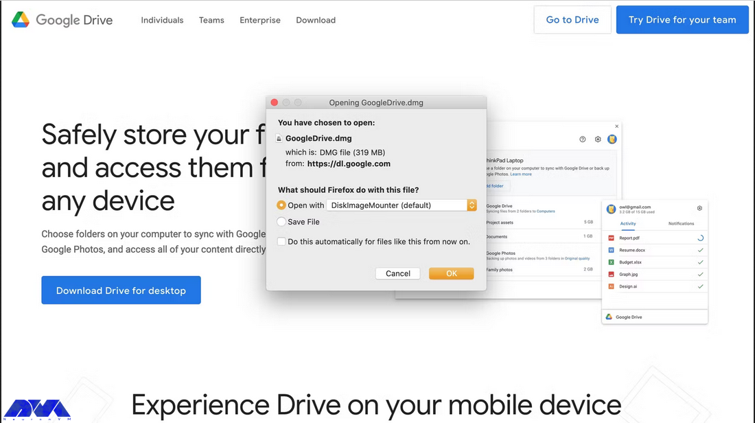 Downloading Google Drive on Desktop Windows/Mac