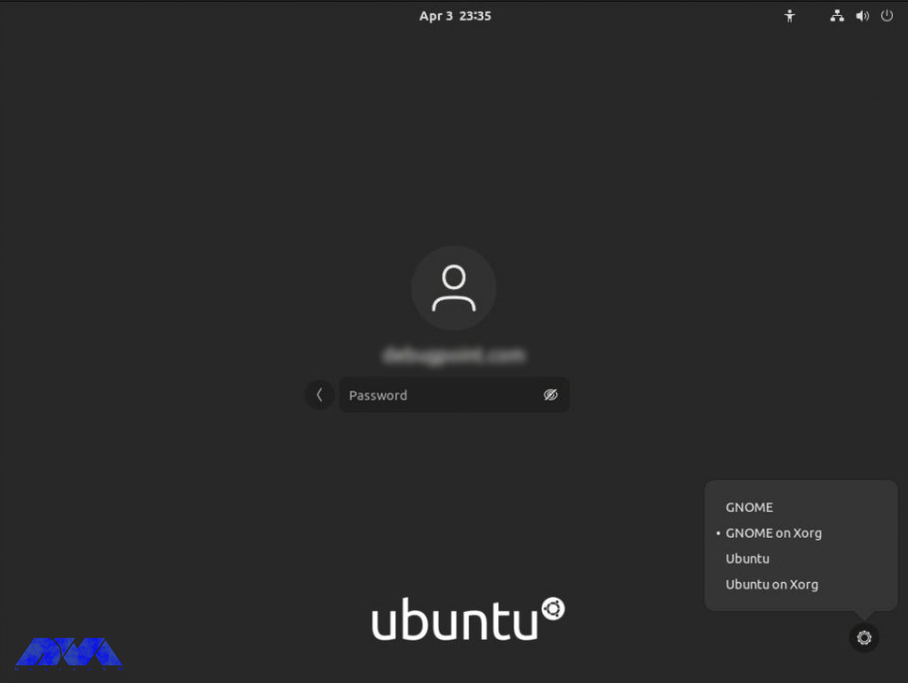 Login page in gnome