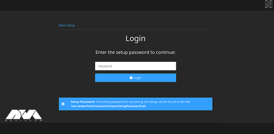 Neos Enter setup password 