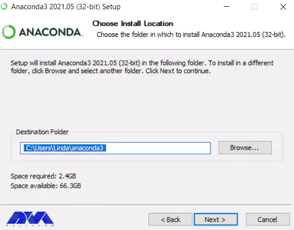 choose install location-anaconda