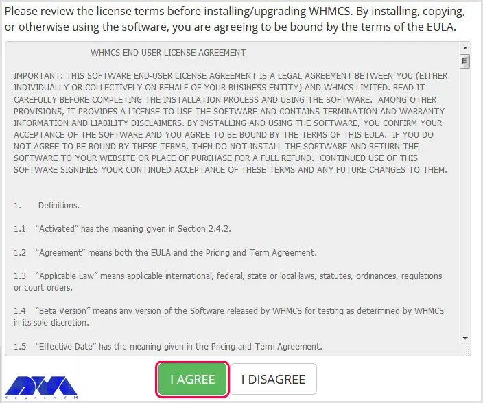 license-agreement-whmcs - Setup and Configure WHMCS