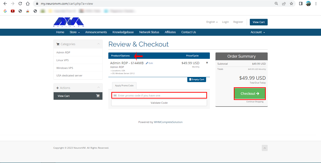 review and checkout - buy Admin RDP with Perfect Money