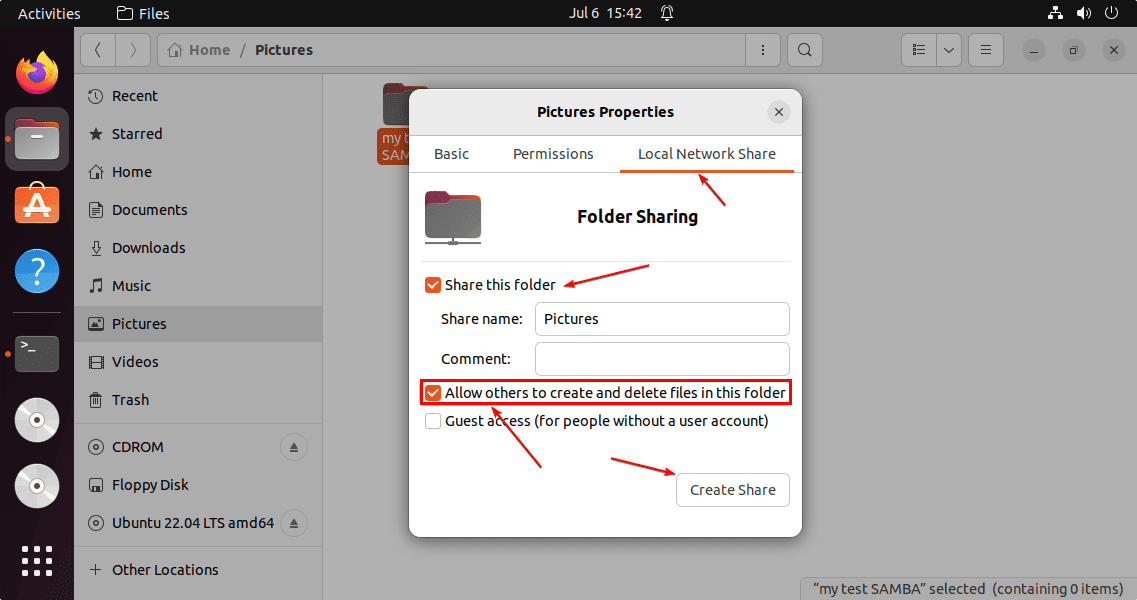 network share folder on samba - Setup Samba on Ubuntu