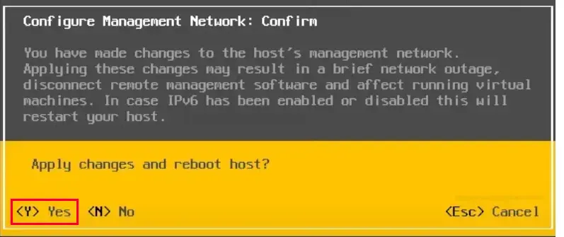 how to configure management network of vmware esxi