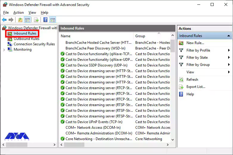 windows defender firewall with advanced security