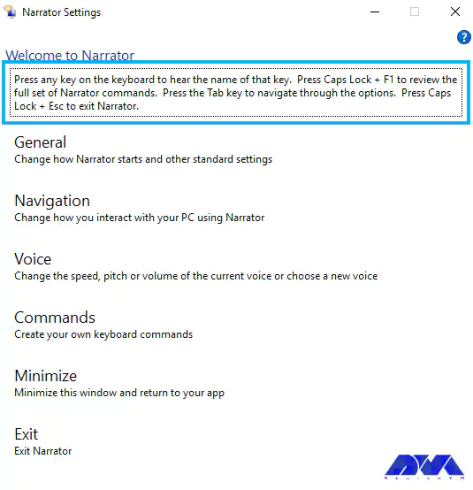 narrator settings - Install Screen Reader on Admin RDP