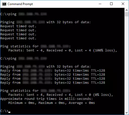 command prompt ping - Disable and Enable Ping on RDP