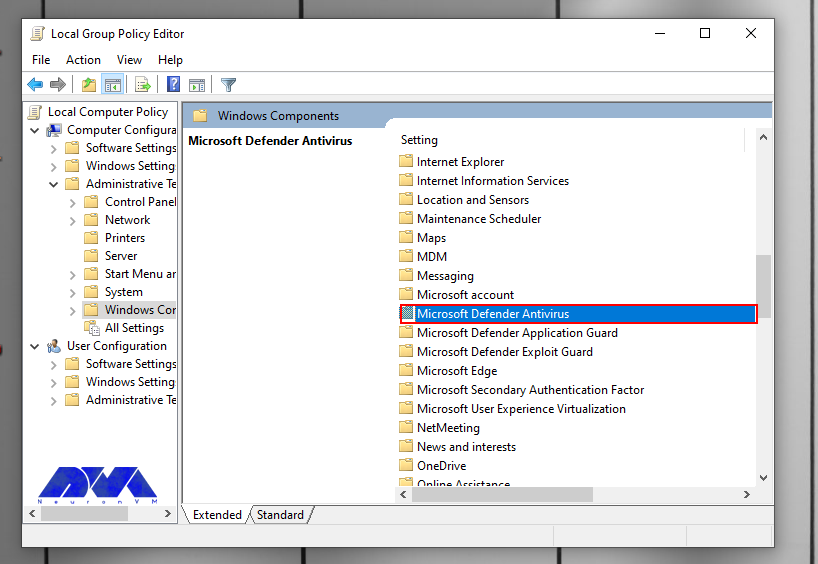 Turn off Microsoft Defender Antivirus - Activating Windows Defender Security