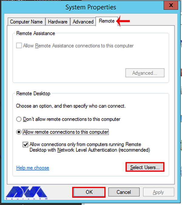 select user on remote desktop