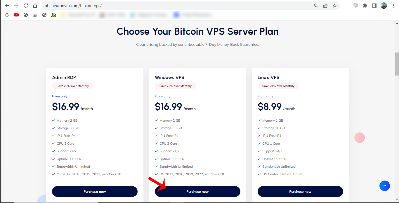 choose bitcoin vps plan
