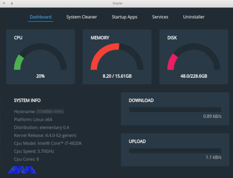 Stacer monitoring tool