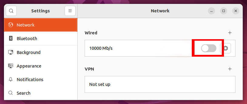 Wired Icon on Ubuntu - Changing IP address on ubuntu