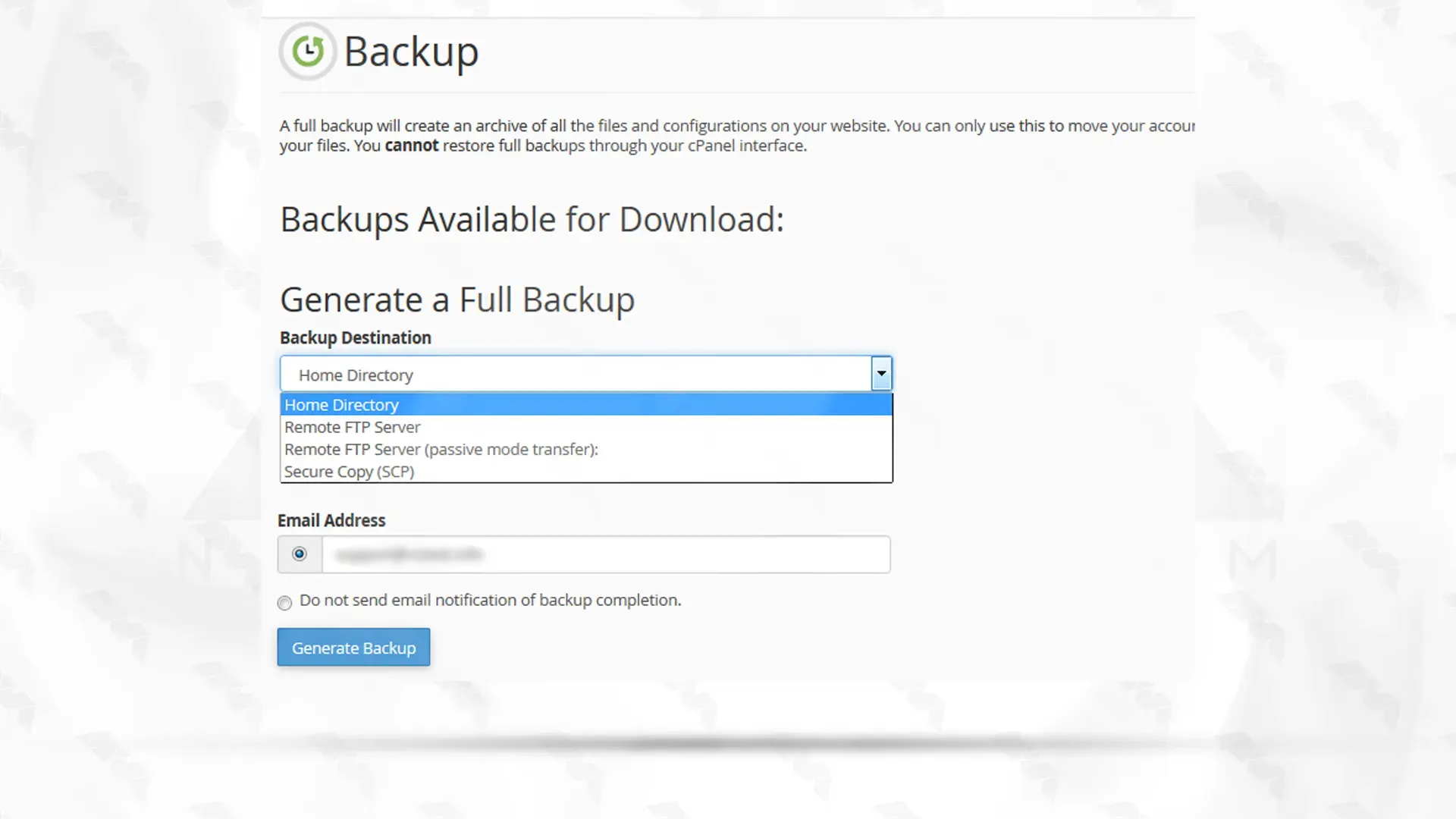 generate-a-cpanel-full-backup