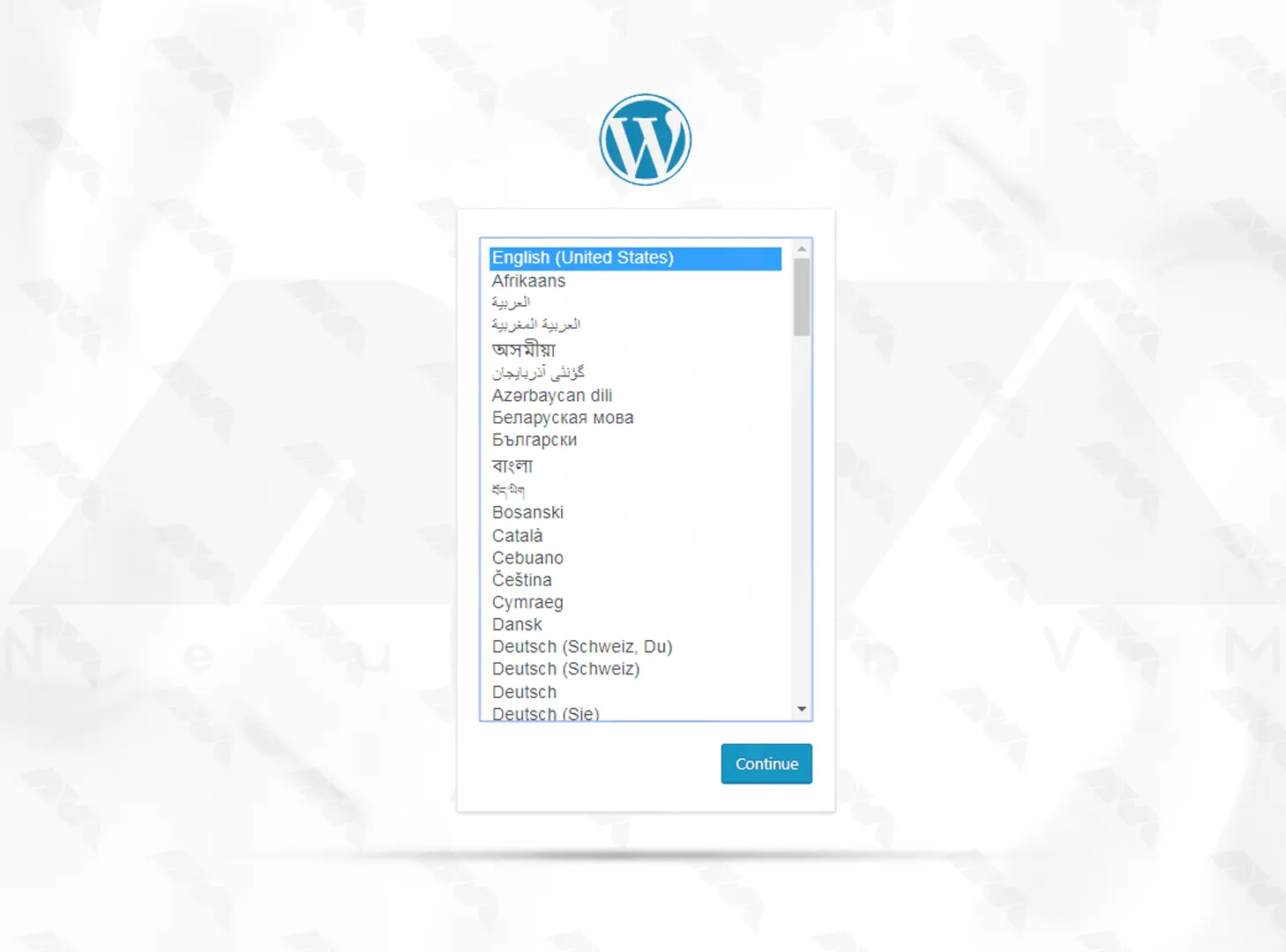 select your wordpress language