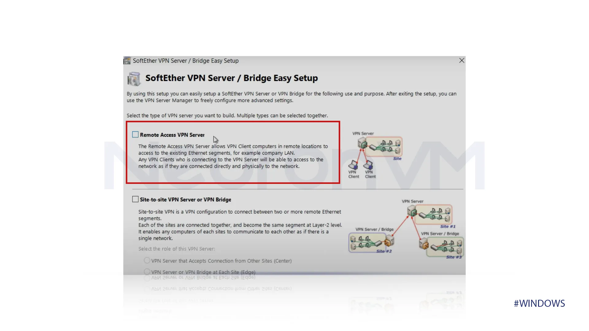 Choose remote access VPN