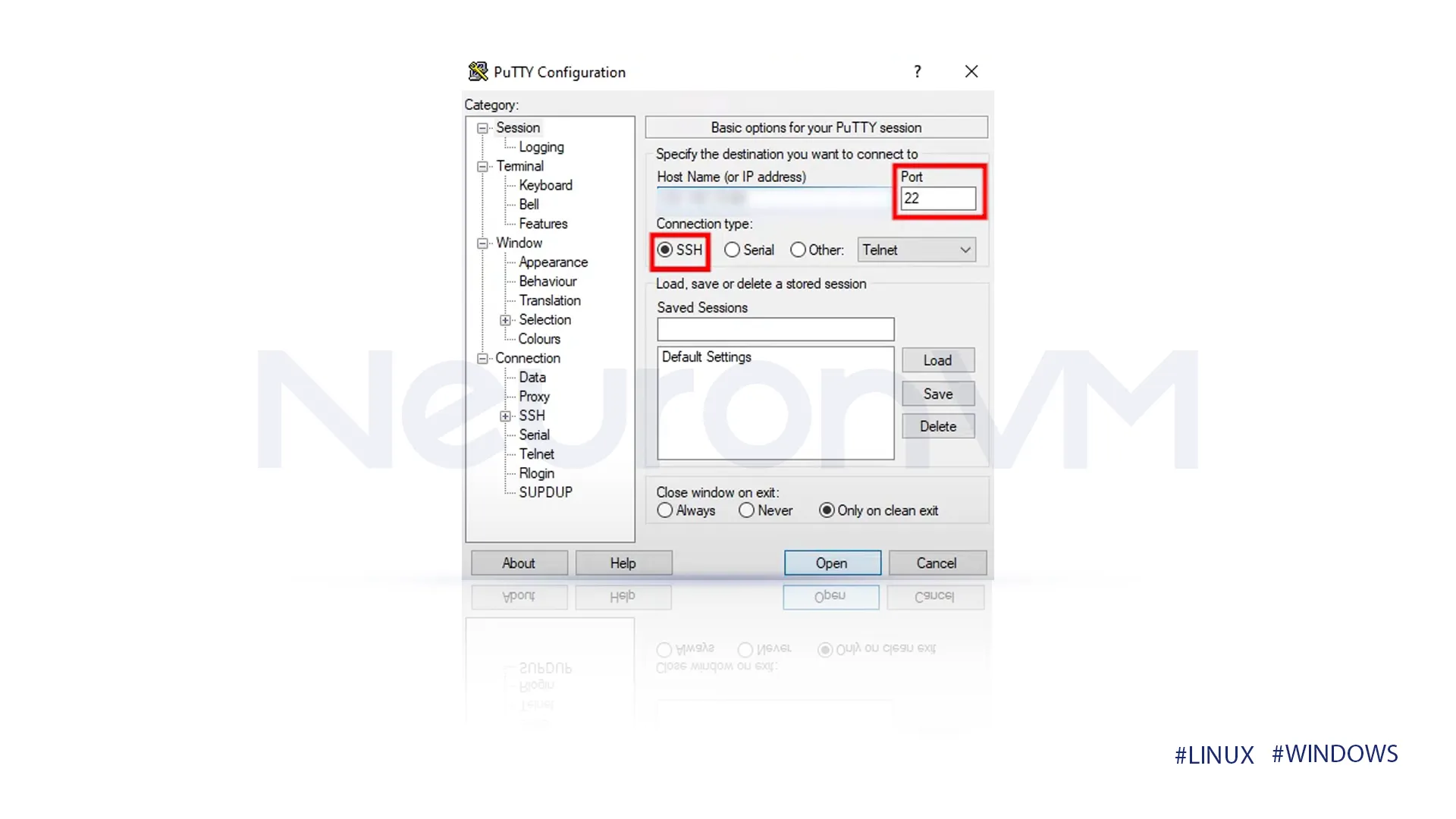 Enter the IP address of your VPS in the hostname field