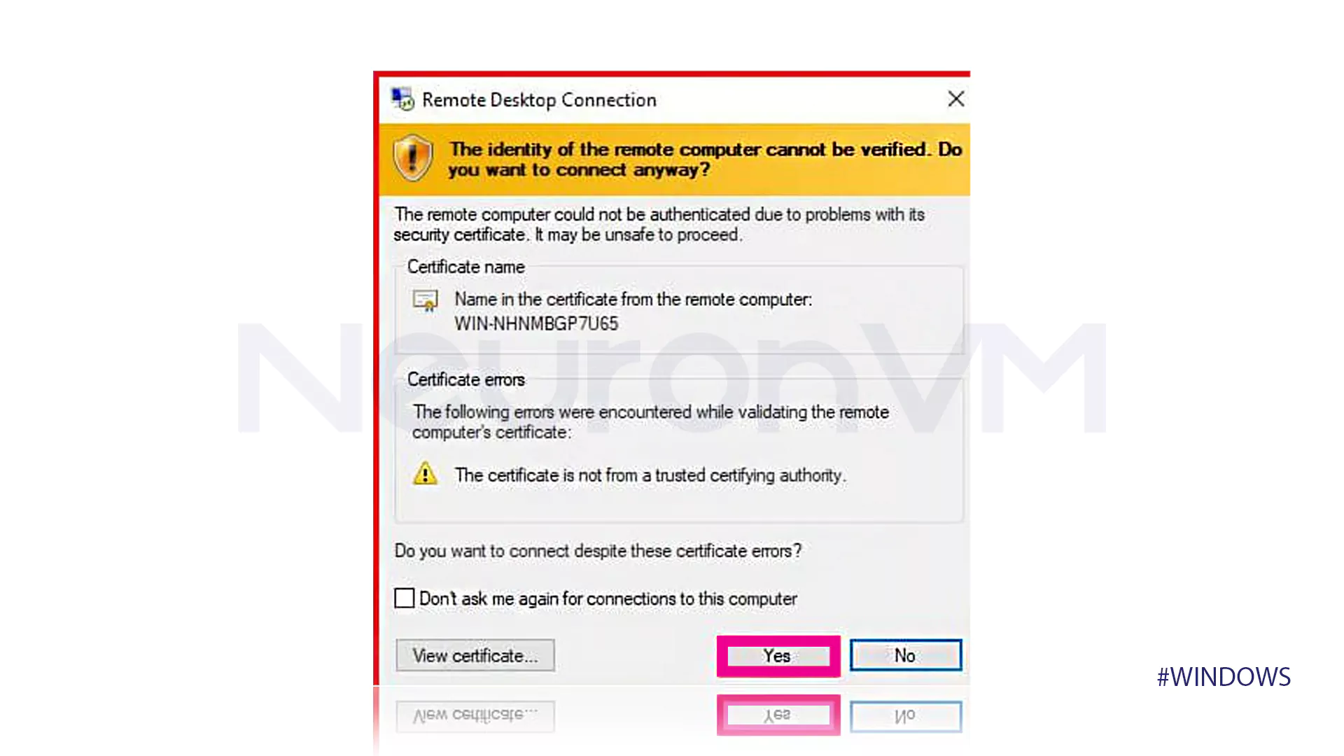 Connecting to a VPS in Windows 11 using the Start Menu