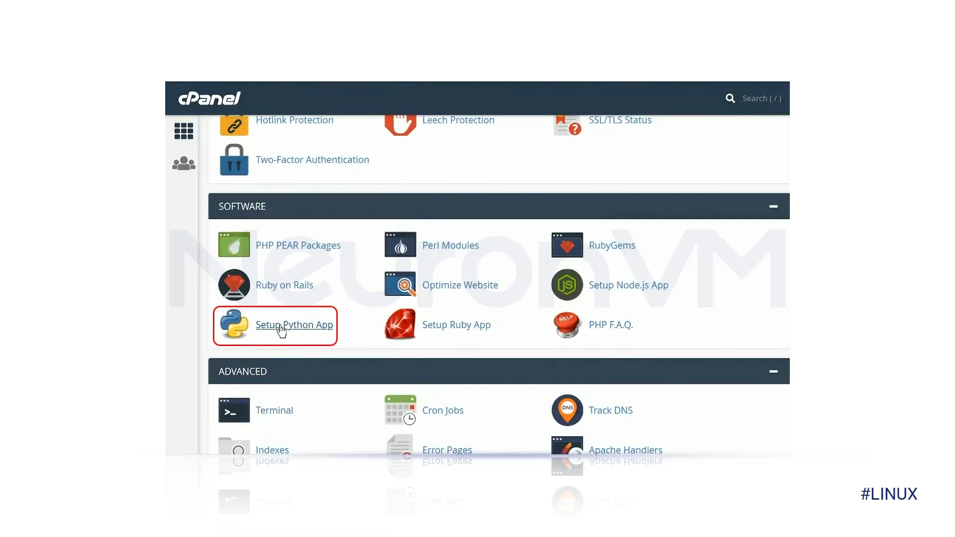 Setting up Python application on cPanel