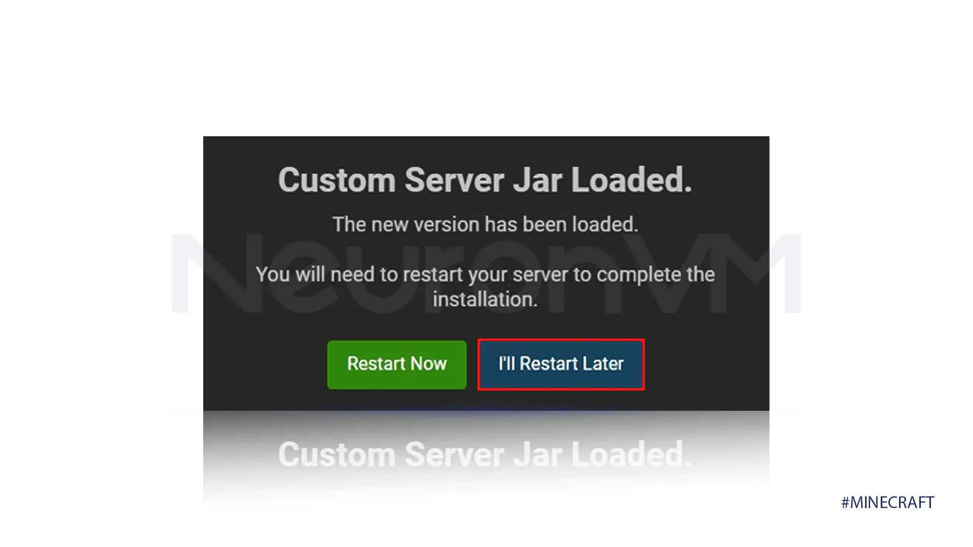 Click on "Change version" button to prepare your server for the new Purpur version