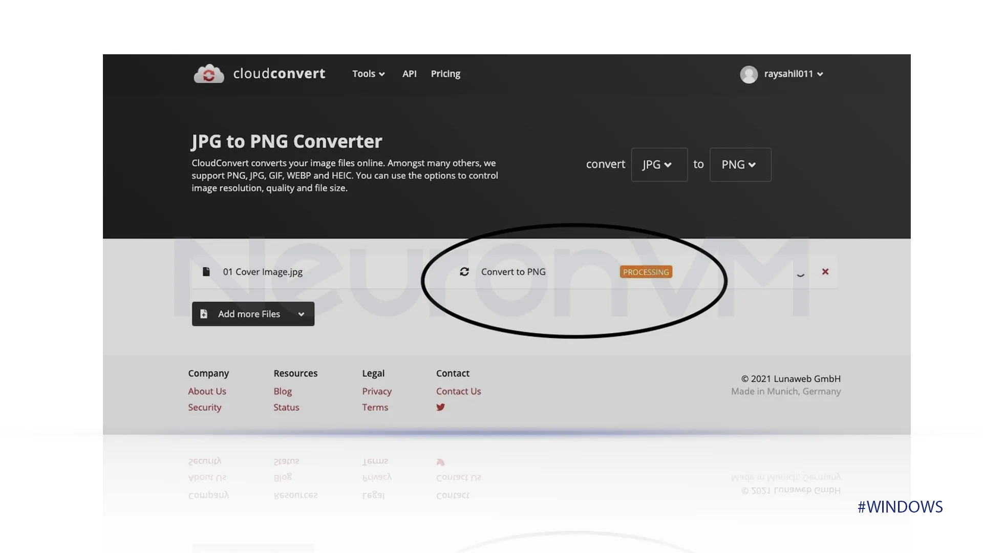 click on convert to start the converting process