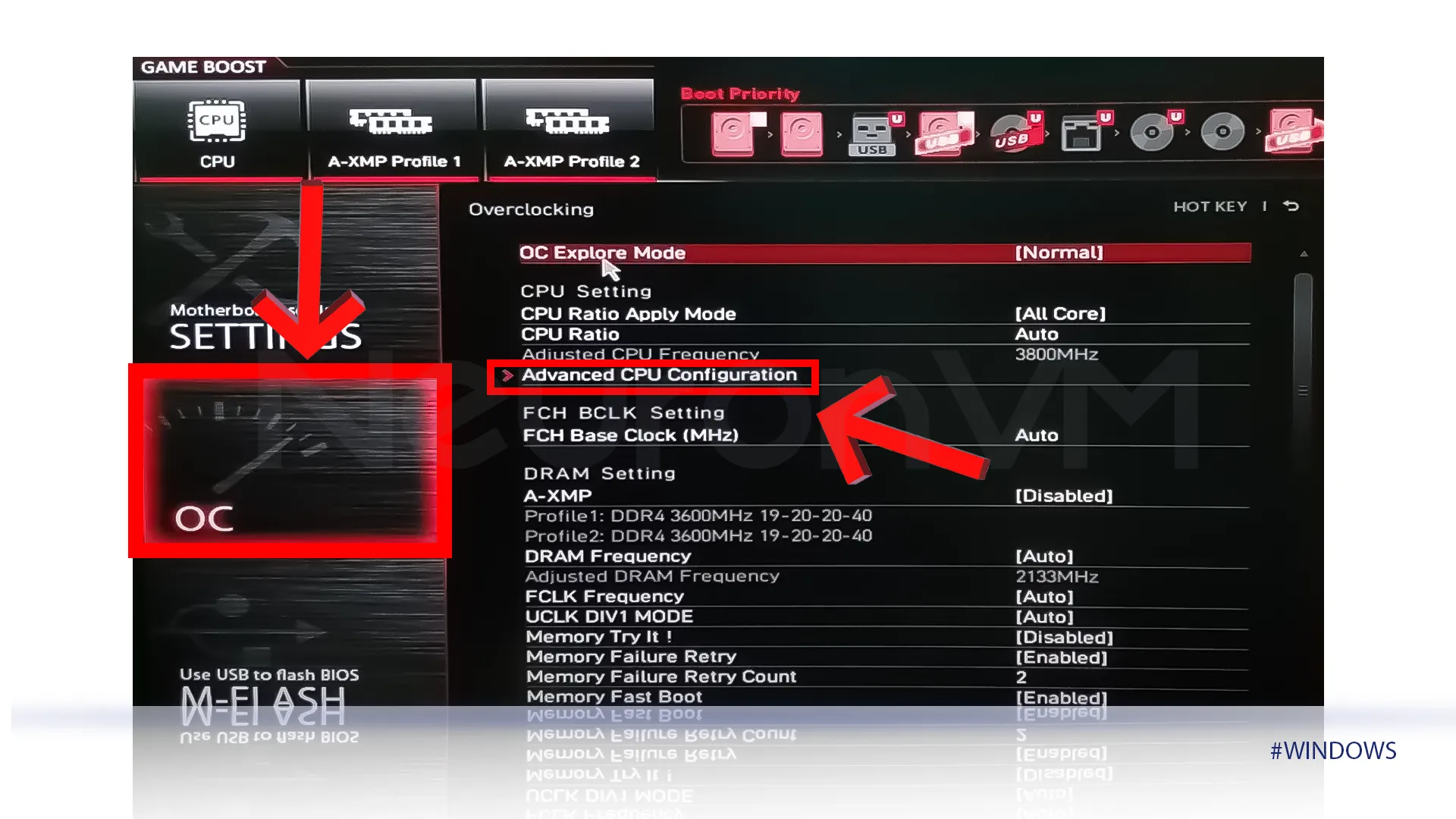 in OC select CPU configuration