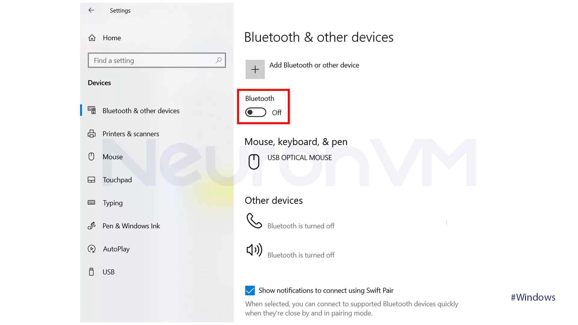 Enable Bluetooth on Windows using Settings - 3