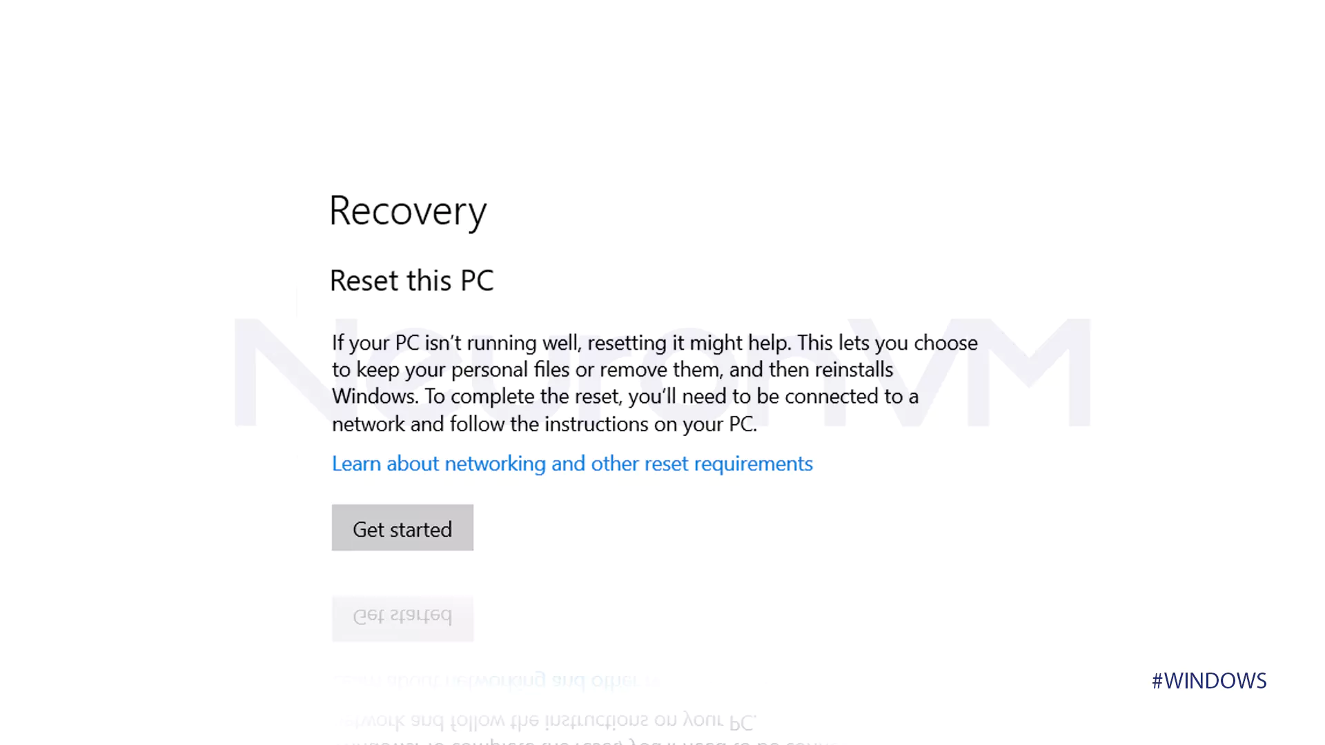 Restore Windows 10 to Factory Settings​ -Step 4