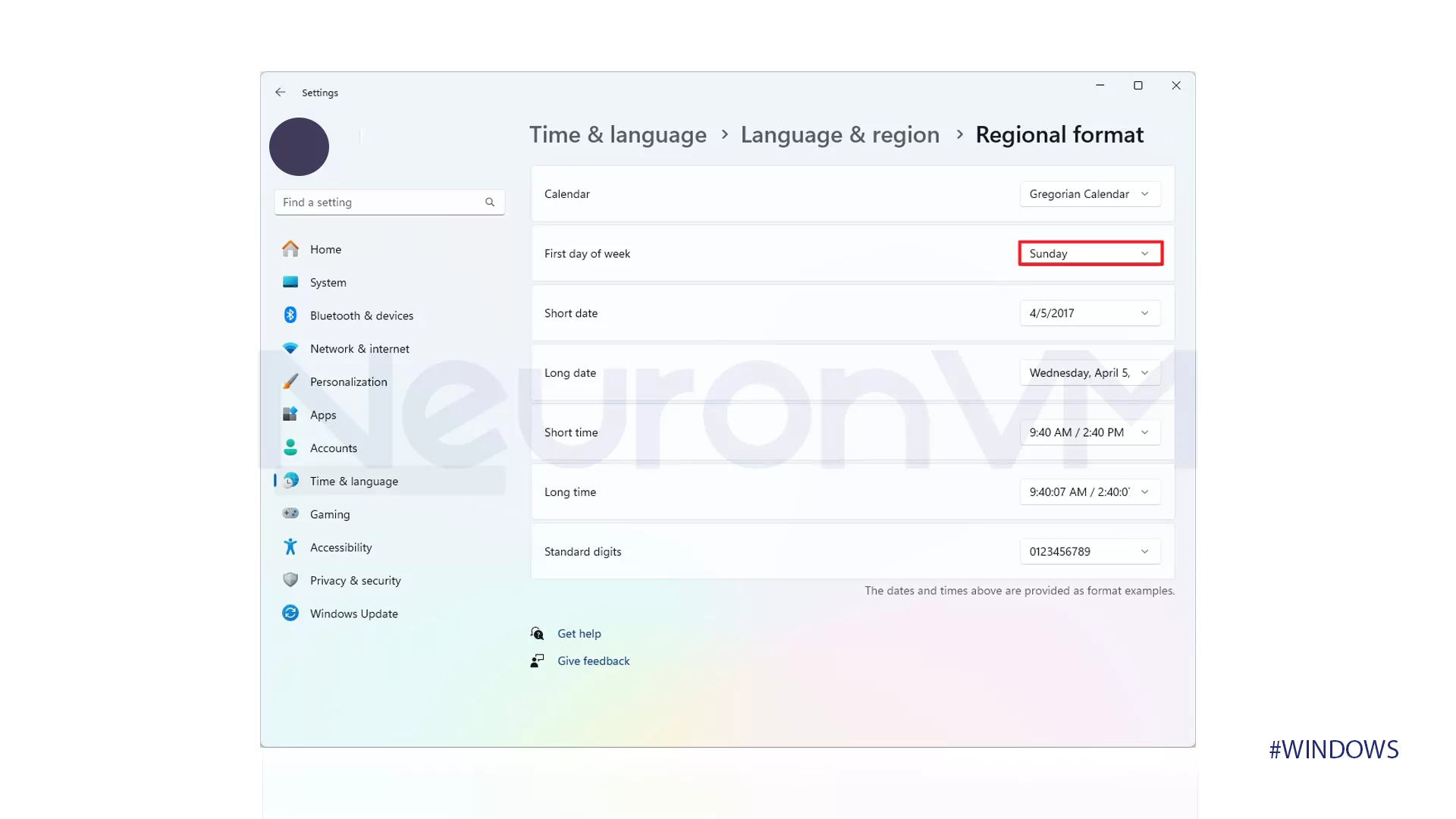 How to change region on Windows 11​- step 5