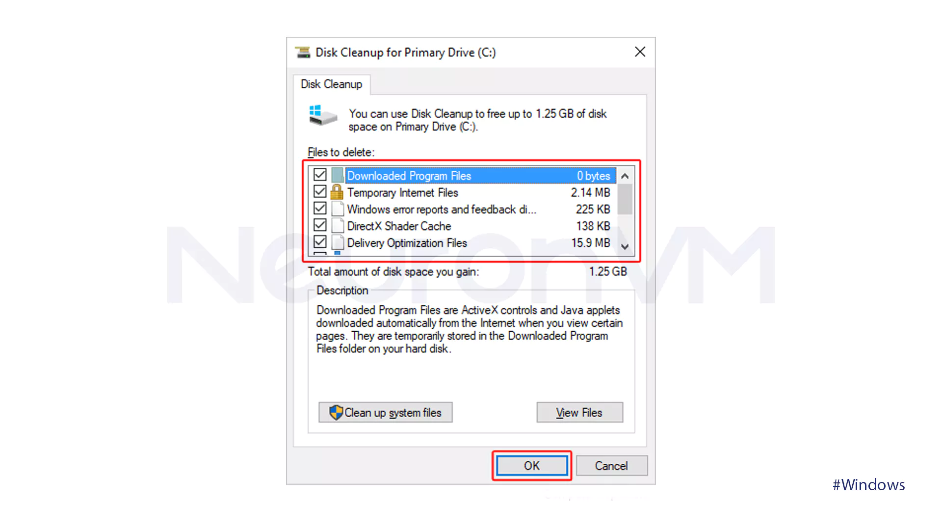 Clear Cache Files with Disk Cleanup - 3
