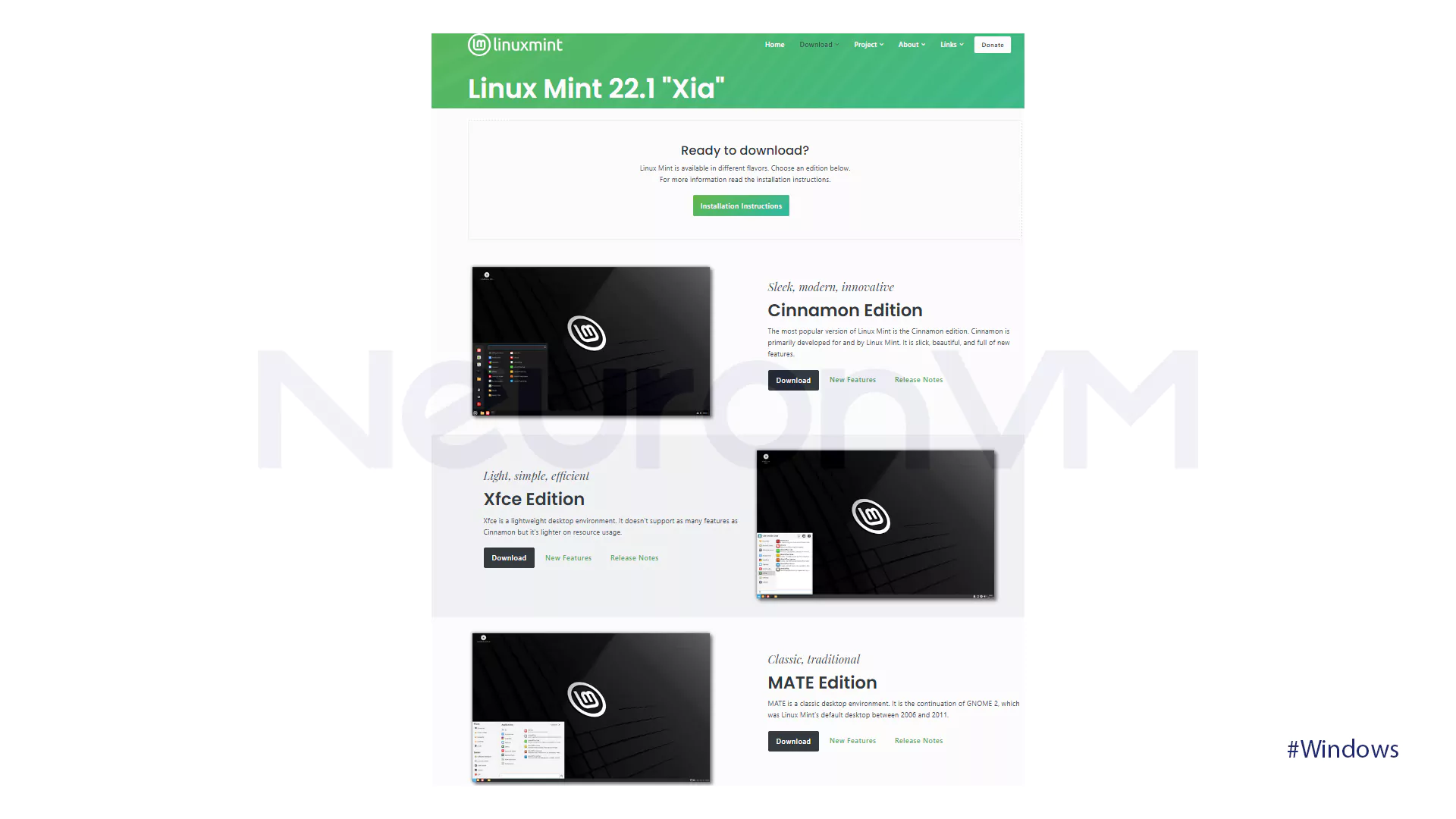 Download Mint 22 on a Windows 11