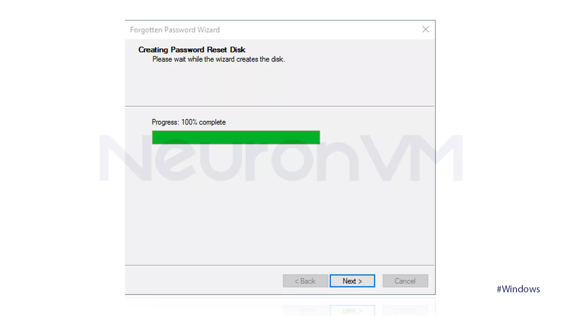 Make a password reset Disk - part 4