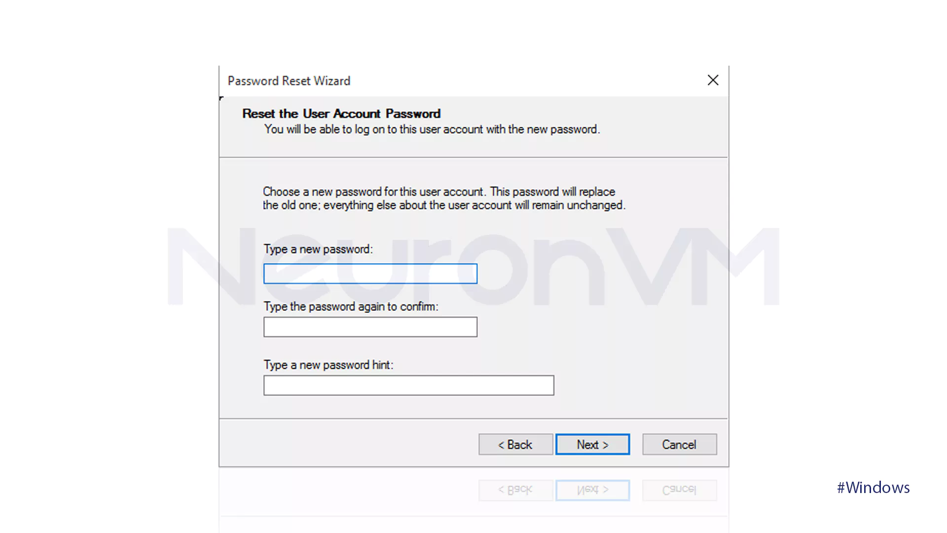 Reset Password with Reset Disk - part 3