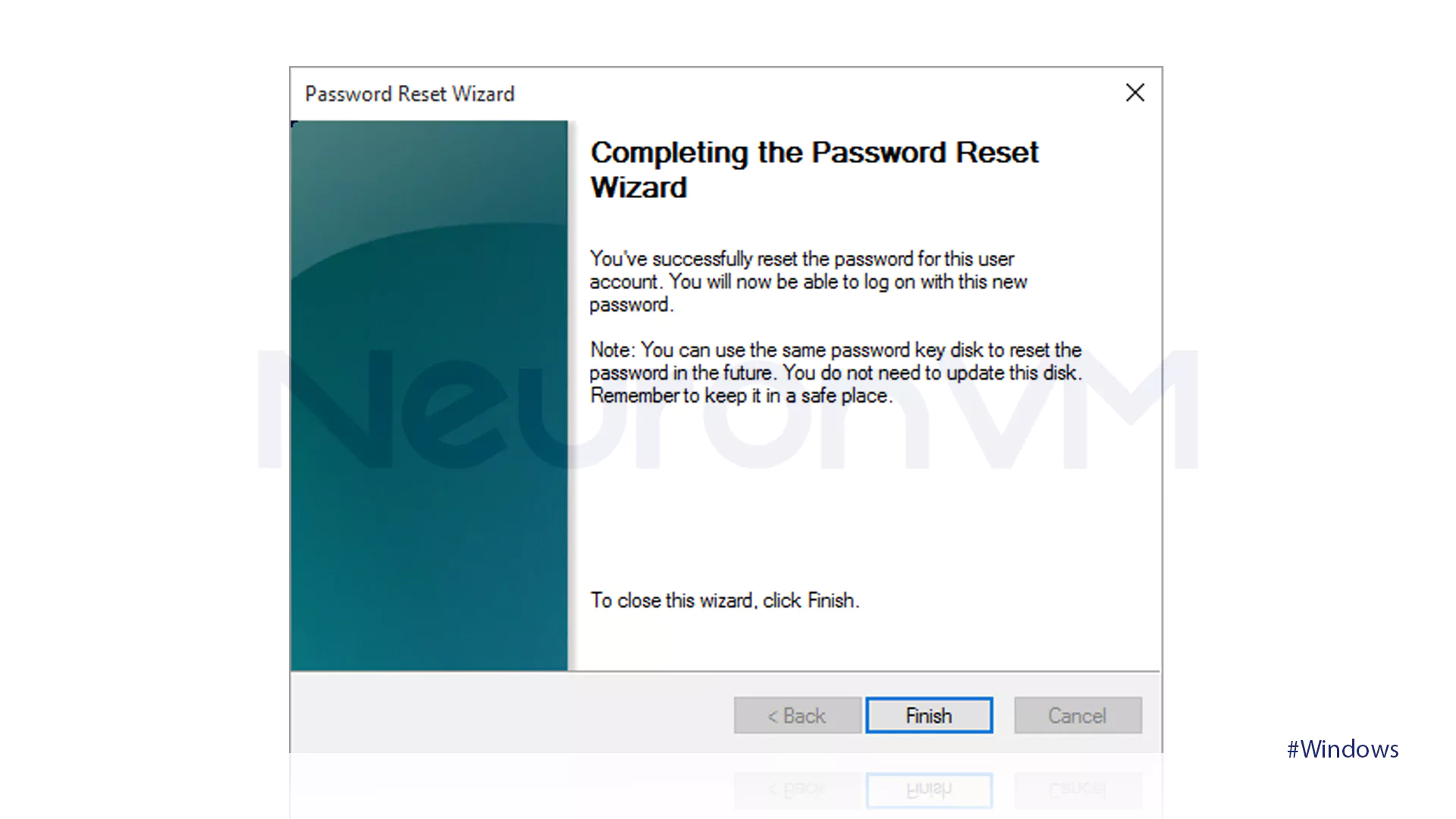 Reset Password with Reset Disk - part 4