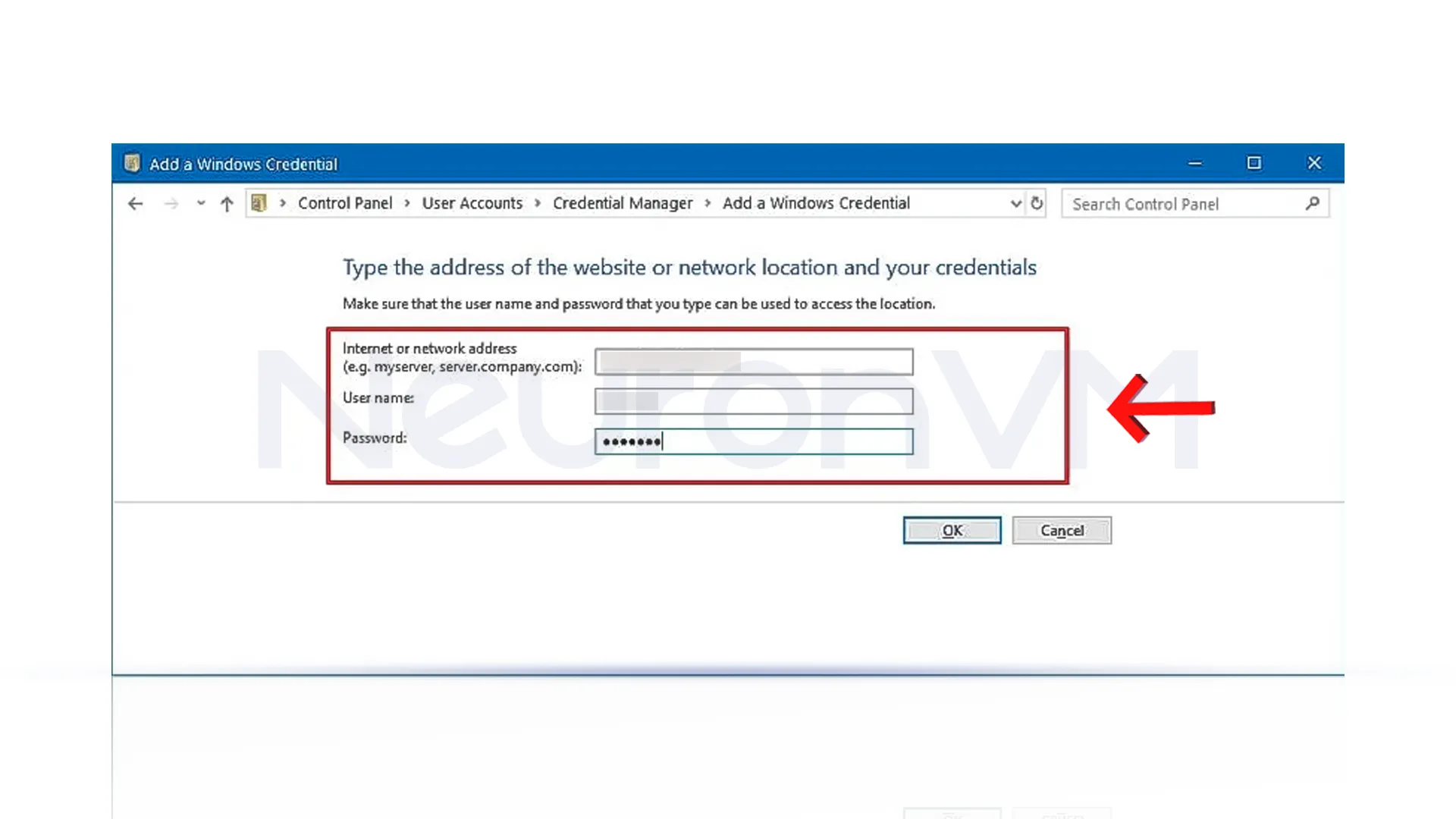 Set username and password