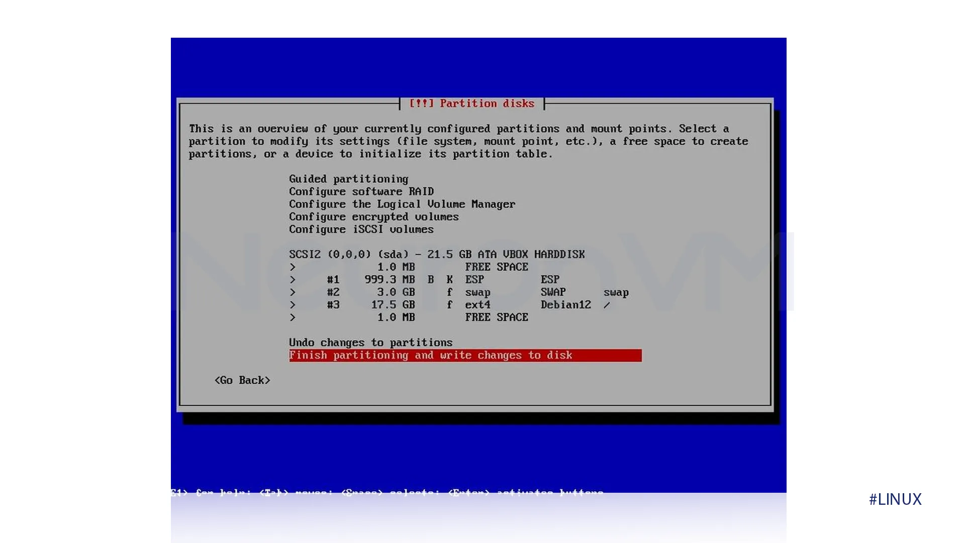 review the partition table