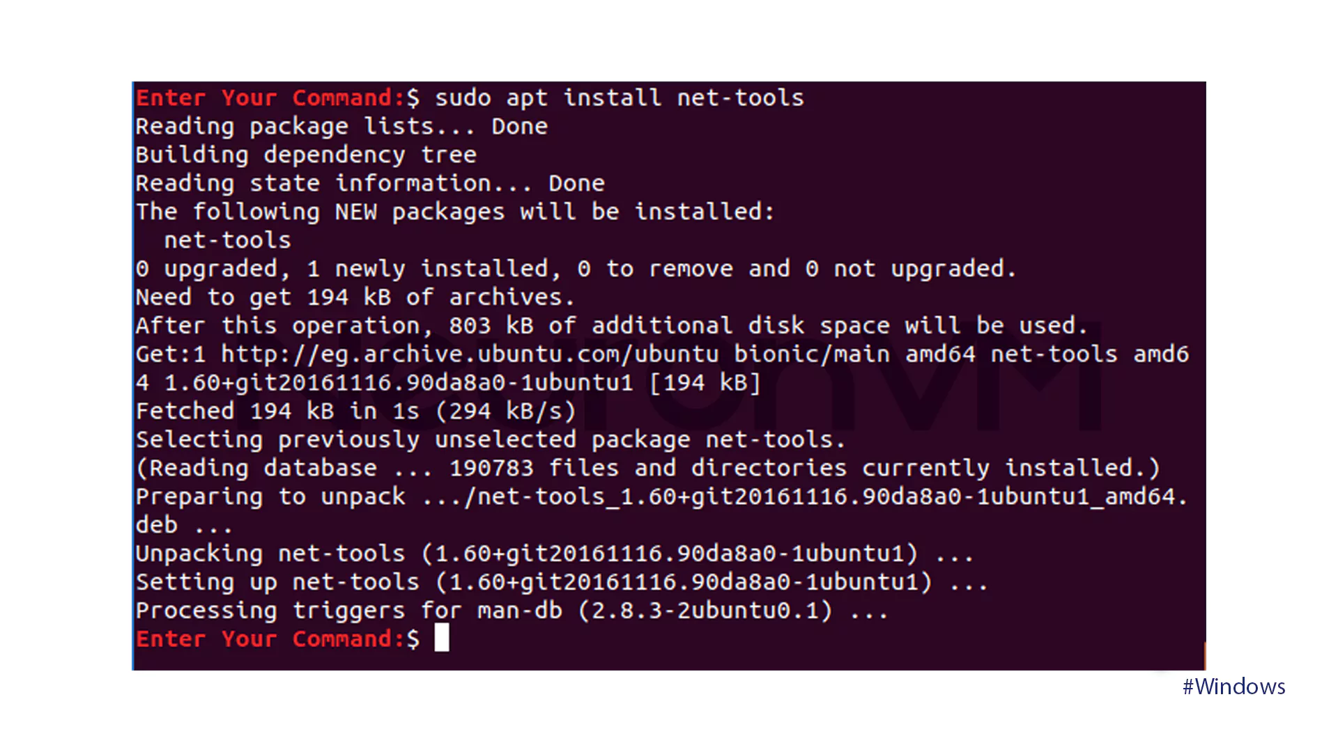 Install net-tools package - Transfer files via SSH