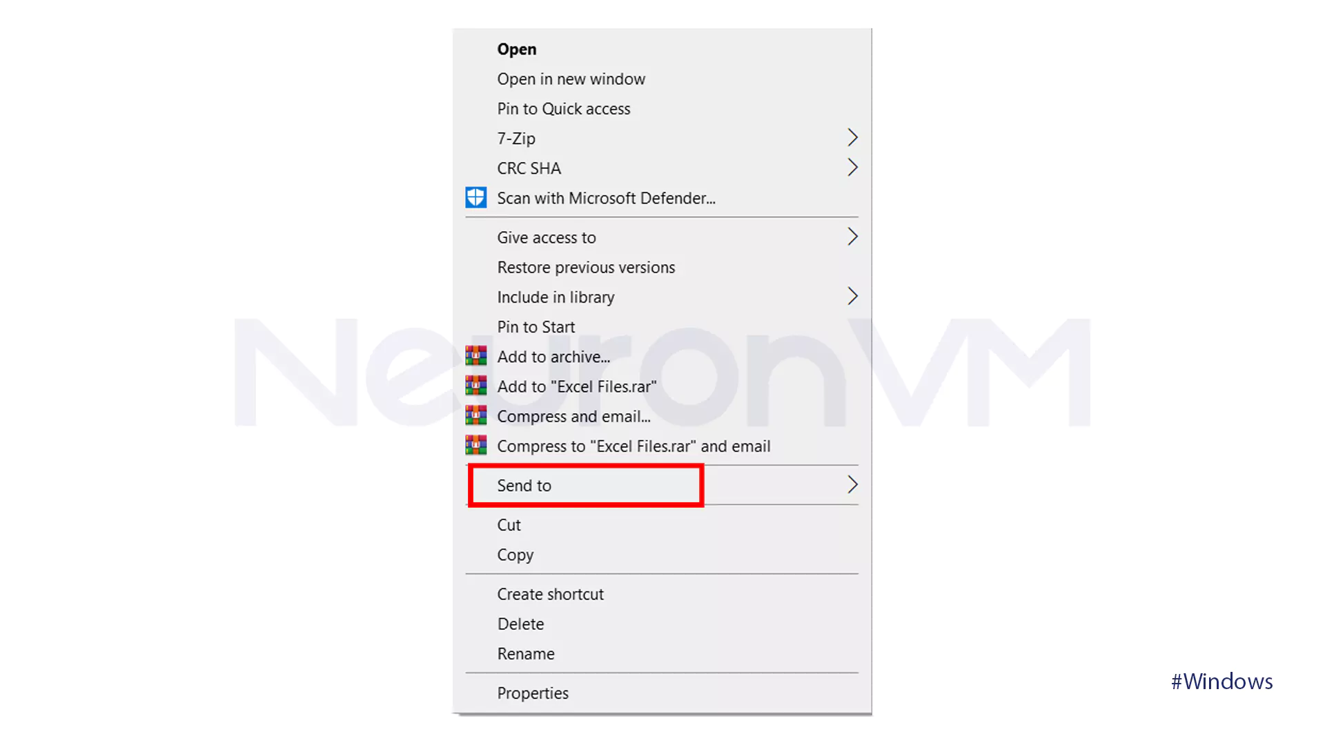Choose Send to option