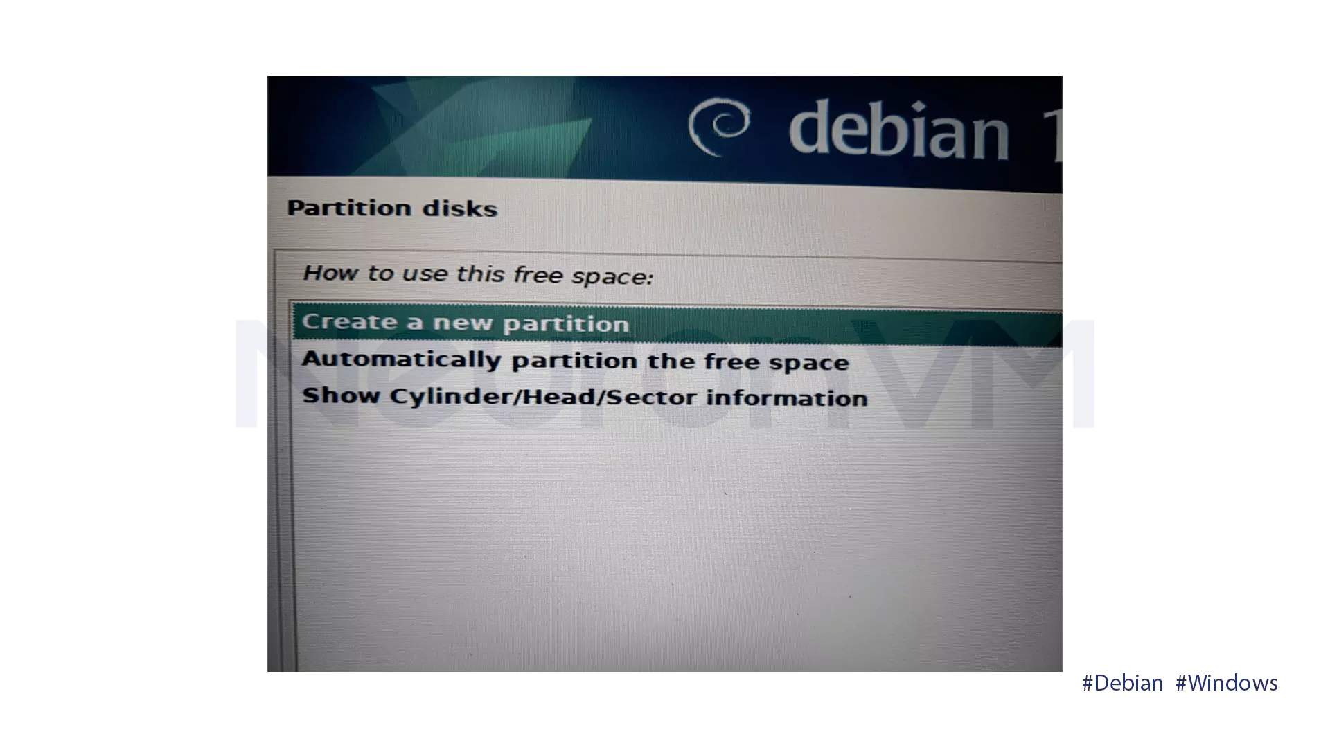 Set Up New Partition Manually