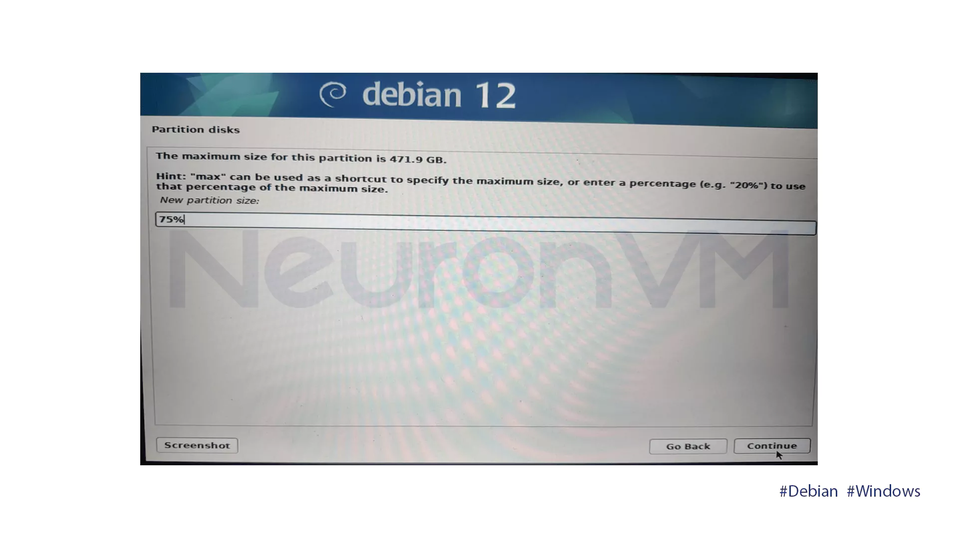 Size of New Partition