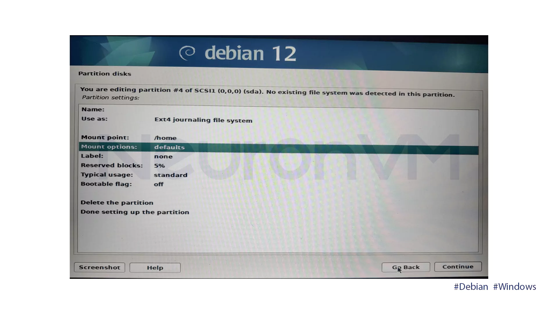 Configured Partition Manually