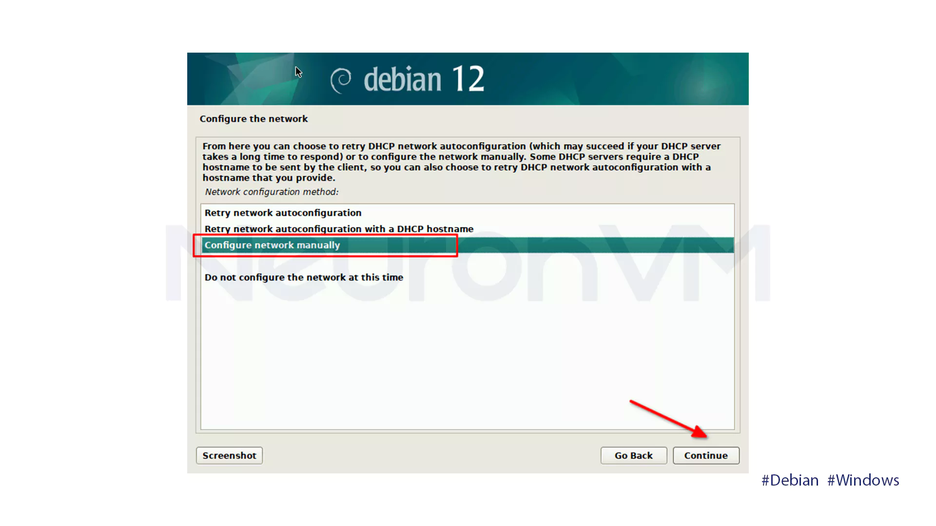 Manual Network Setup