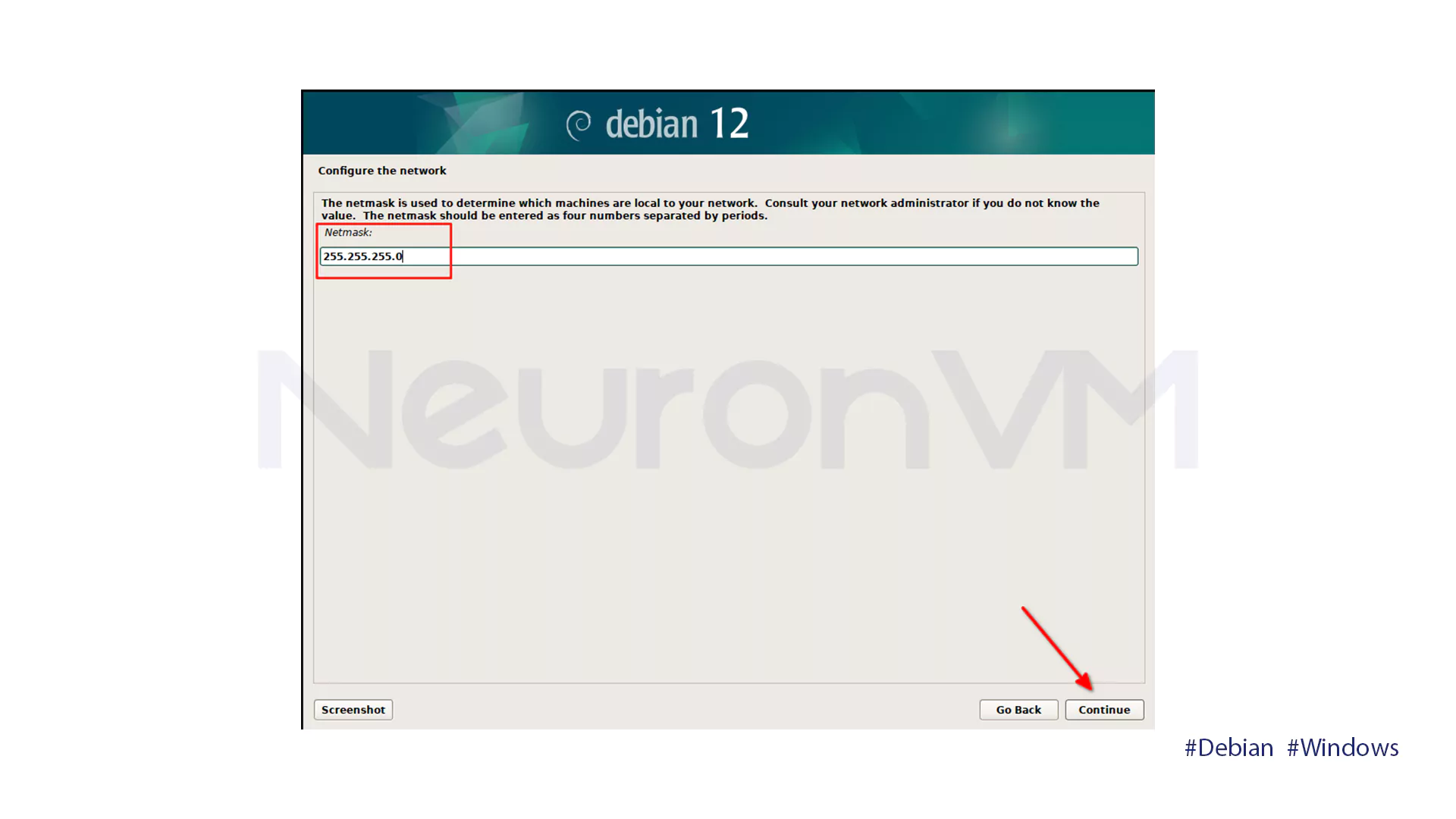 Set Up Netmask Address