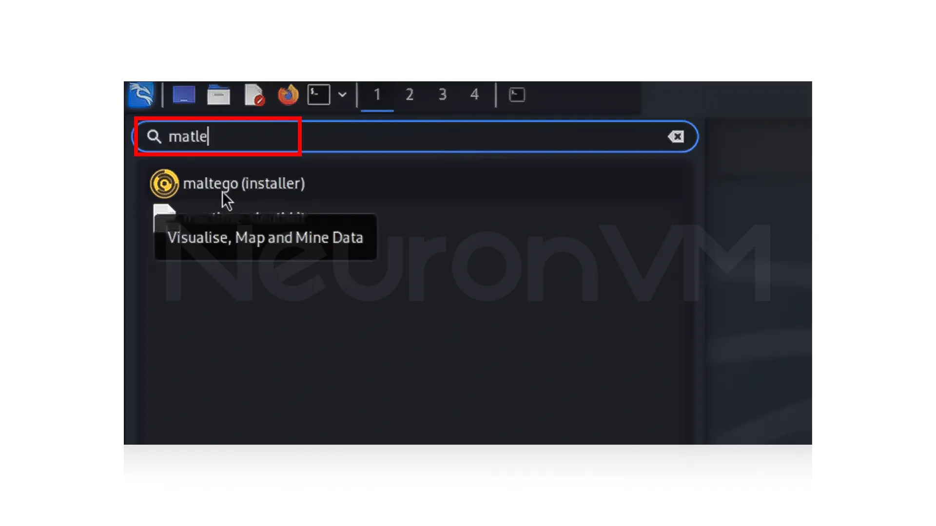 search "Maltego" to see if we already have it installed or not