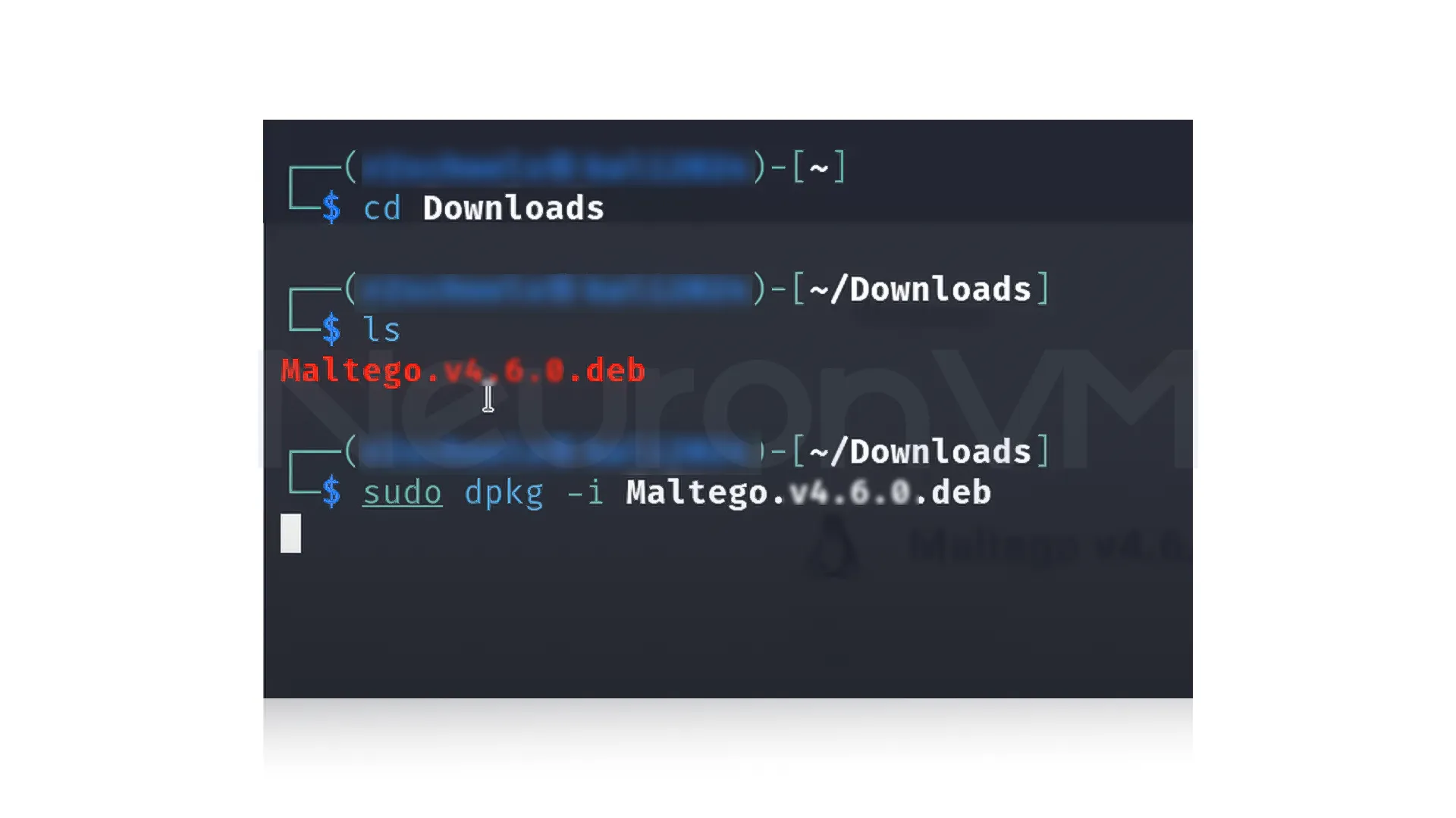 change the directory to downloads then enter the provided command