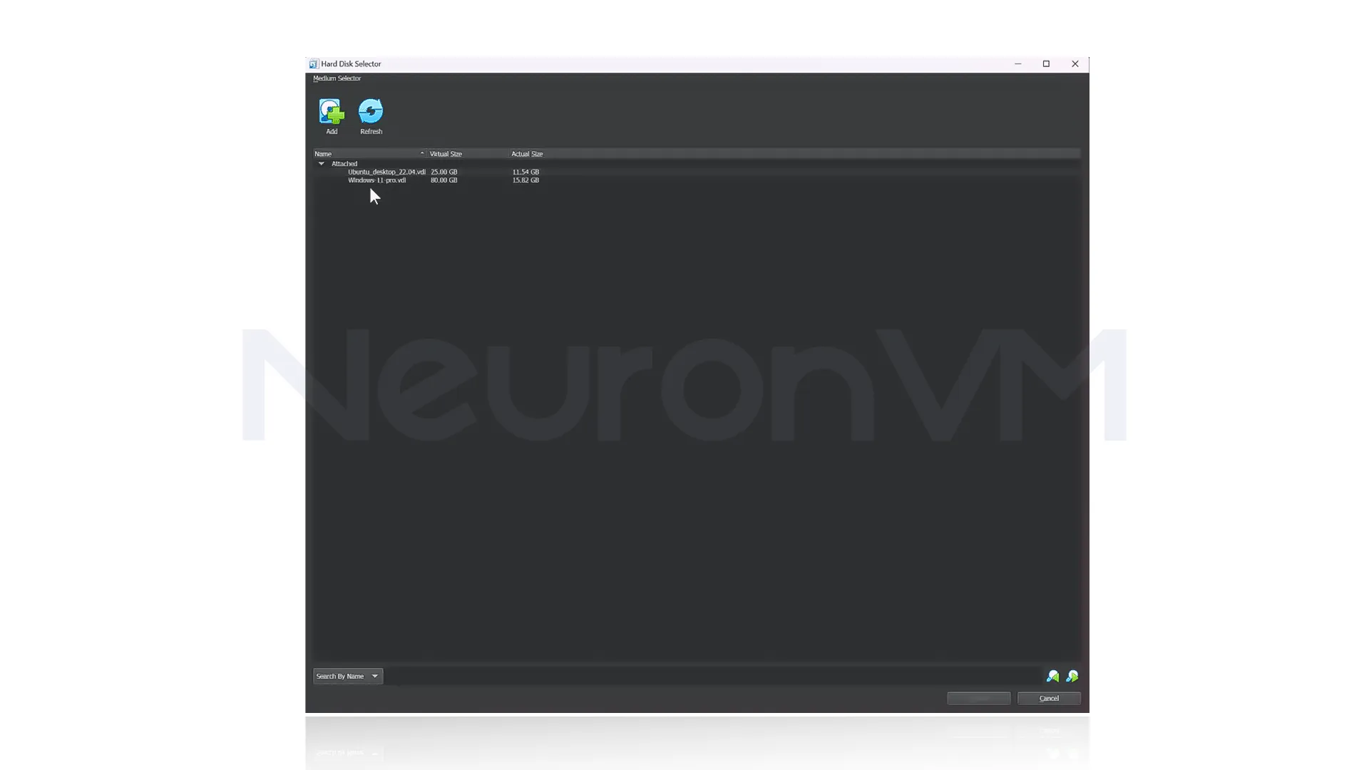 click on the " Add" button to navigate to and select the VMDK file that was downloaded previously.