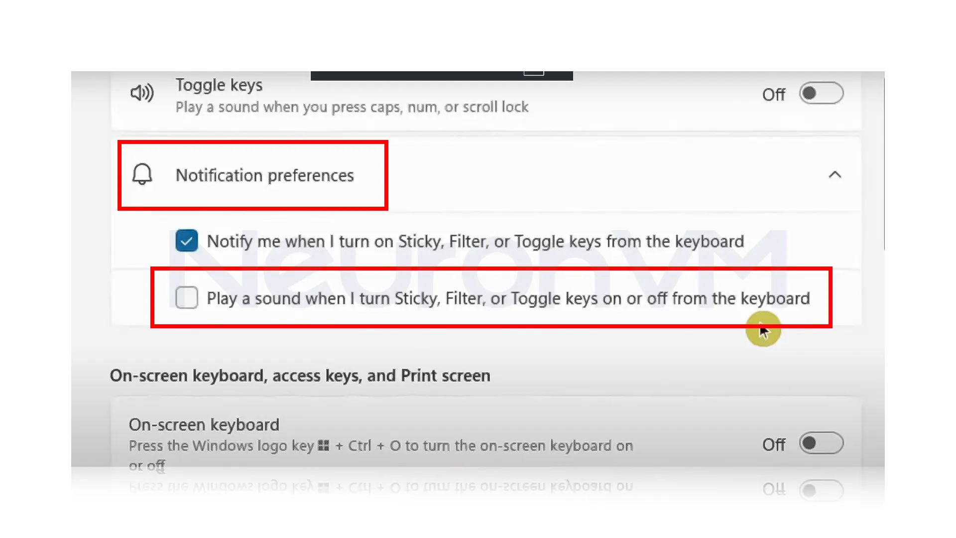 scroll down until you find "Notification Preferences"
